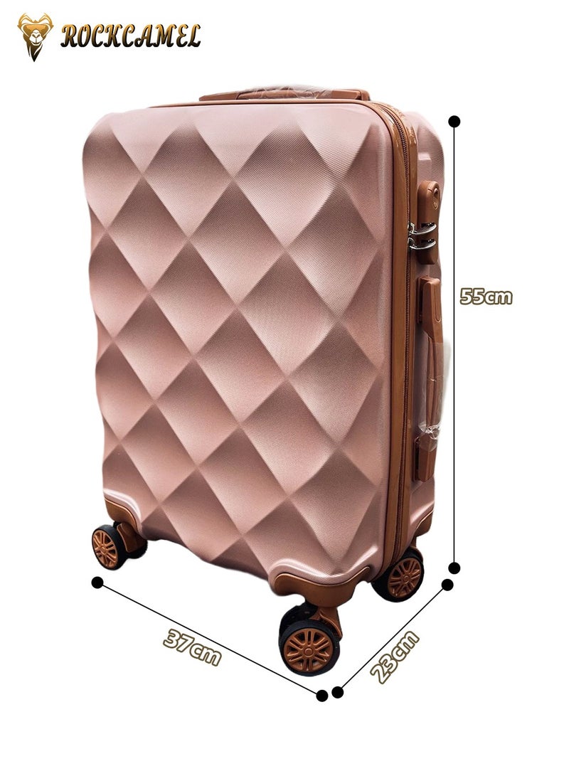 ROCKCAMEL Stylish Travel Luggage With Durable Wheels 20 Inch, ABS Hard Shell Suitcas For Boarding, Unisex Lightweight Travel Bag, Carry-On Luggage (Pink） - Image 4