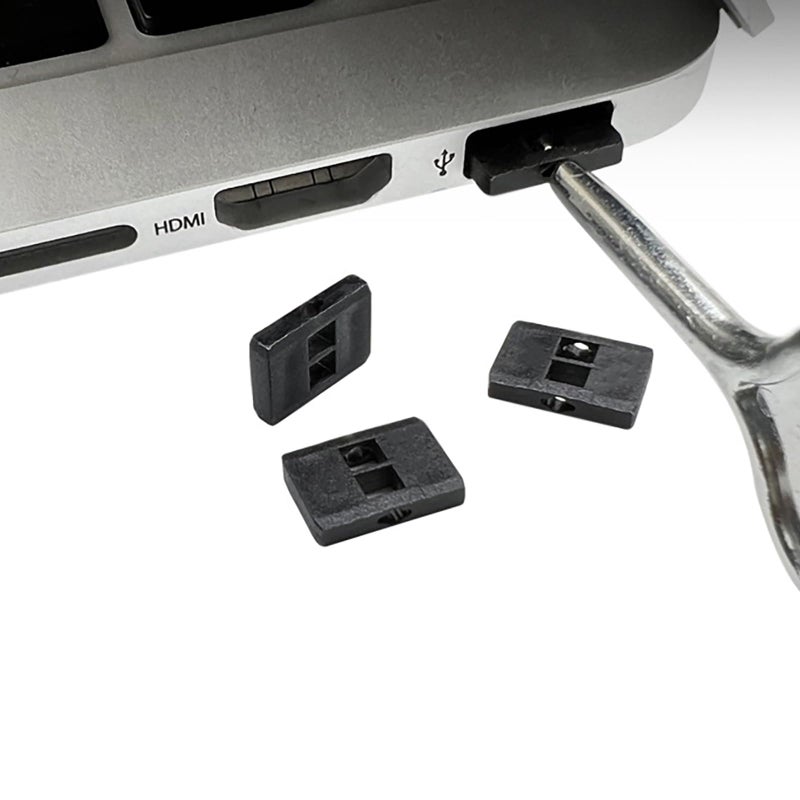 10 قطعة من قفل منفذ USB مع مفتاح أمان للألوان في الكمبيوتر المحمول A - Image 3
