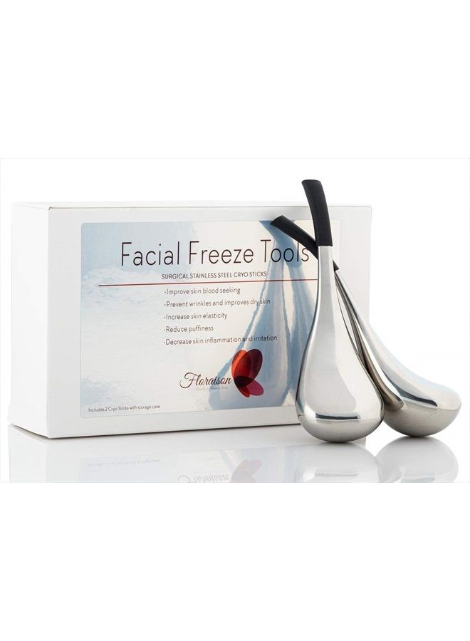 Floraison Unbreakable Stainless Steel Magic Cooling Beauty Facial Sticks for Face, Neck & Body Cryo Sticks & Cold Roller for face Puffiness & Wrinkles, Wine-Chilling Wands - Image 1