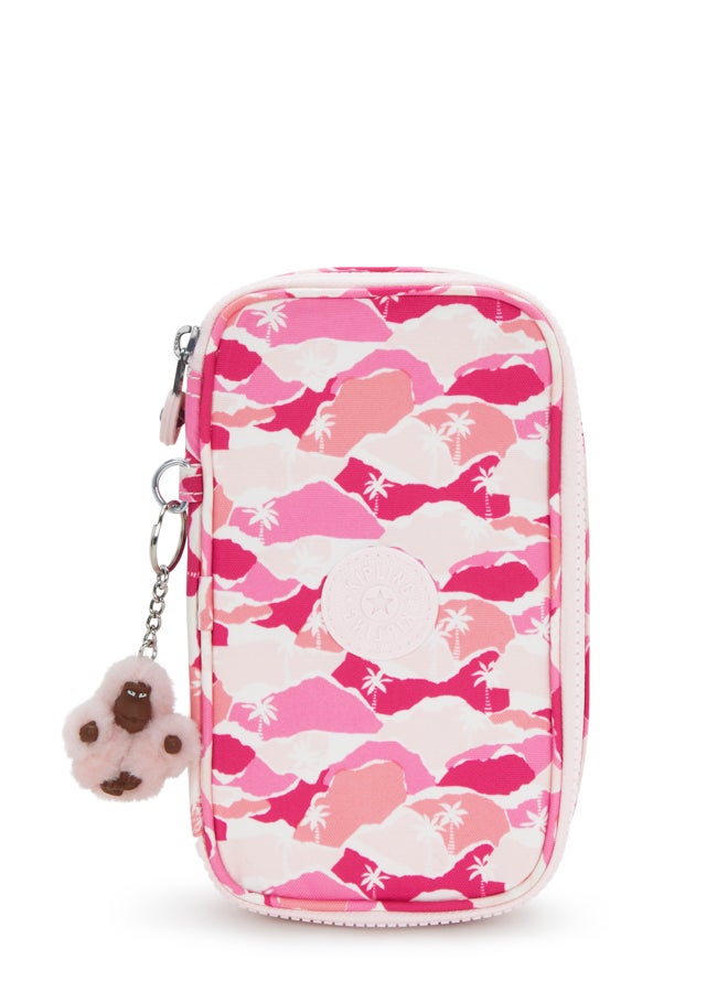 kipling 50 Pens Pink Palm Medium Pencase I3707-1Bv - Image 1