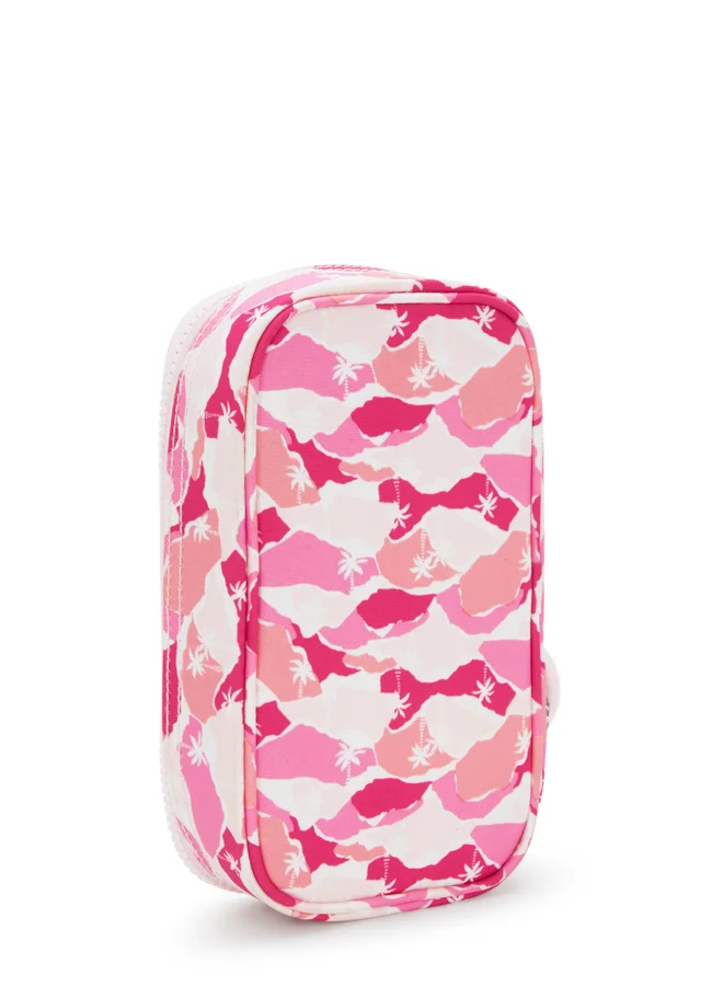 كيبلينغ حافظة أقلام وردية بنمط سعف النخيل متوسطة