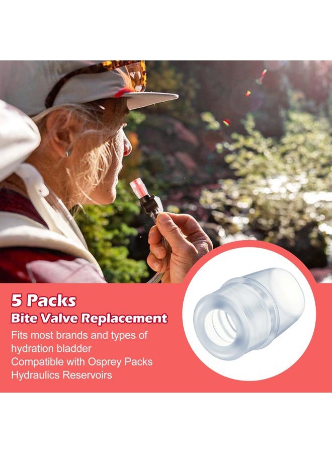 Enhon 5 Packs Bite Valve Replacement Sheath for Water Bladder, Compatible with Osprey Packs Hydraulics Reservoirs, Hydration Pack Bite Valve Silicone Nozzle Mouthpiece Replacement - Image 3