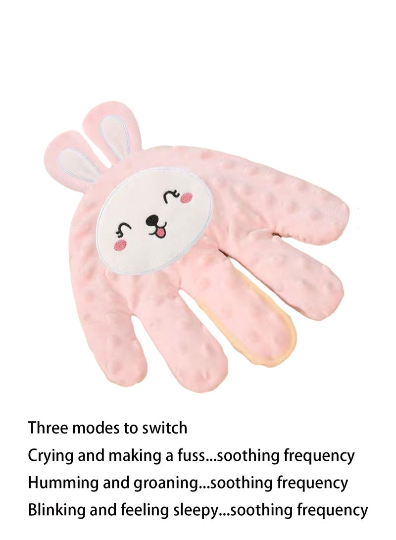 Pink Bunny Soothing Palm, Baby Toy,  Hand Pillow, Electric Baby Hand Pillow, Baby Gloves, Baby Sleep Aid Palm Pad, Baby Soothing Palm Pad - Image 1
