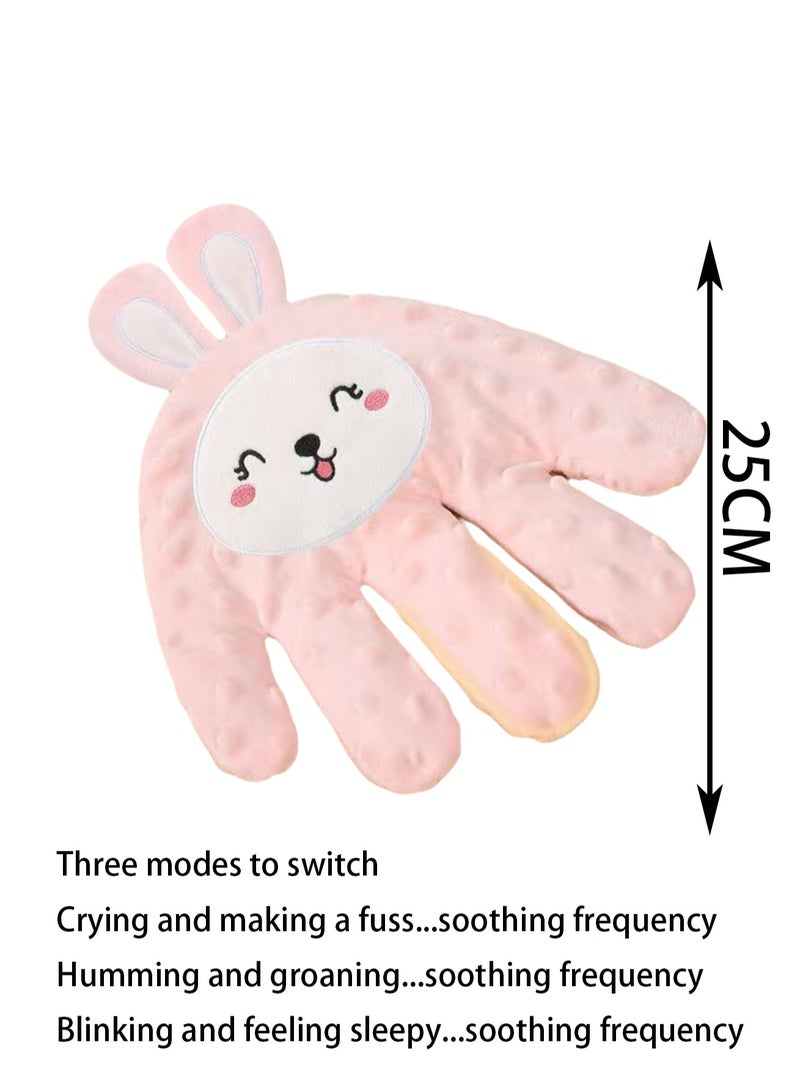 Pink Bunny Soothing Palm, Baby Toy,  Hand Pillow, Electric Baby Hand Pillow, Baby Gloves, Baby Sleep Aid Palm Pad, Baby Soothing Palm Pad - Image 2