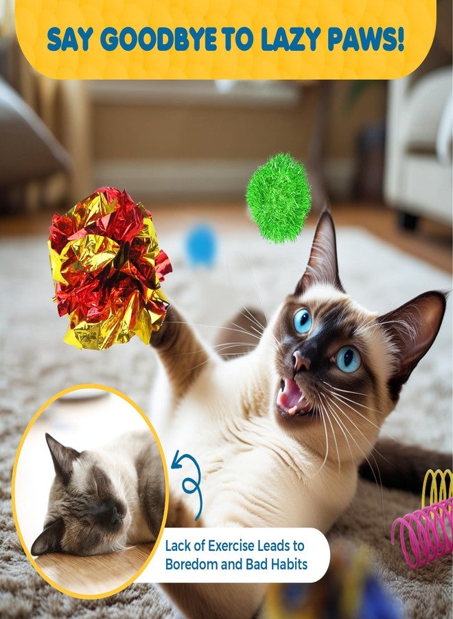 SunGrow Cat Toy Variety Pack, Feline Entertainment for Indoor Kitten, Lightweight, Colorful, Pet Interactive Chase Toys, Activity Tool, Cat’s Supplies & Accessories, 30 Pcs per Pack - Image 3