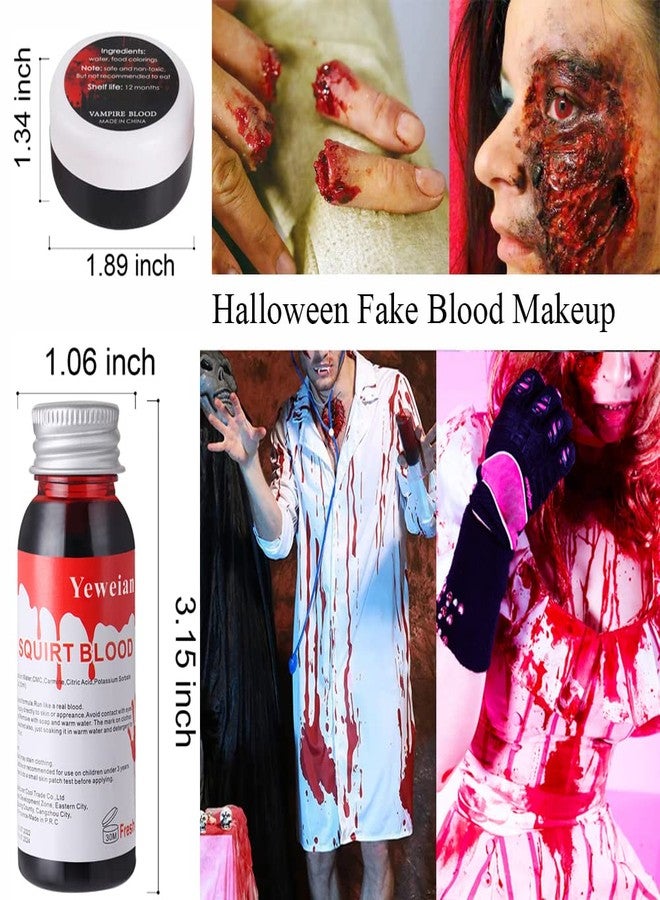 Yeweian Liquid Latex SFX Makeup Kit, 2.1Oz Latex Liquid with Coagulated Fake Blood Gel, Squirt Blood and Stipple Sponge, Halloween Monster Zombie Clown Makeup for Scald Burn Scar Wound,Cut,Skin Decay - Image 5