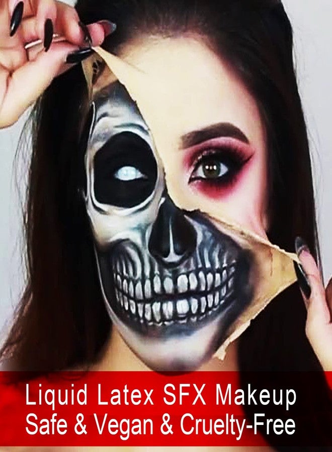 Yeweian Liquid Latex SFX Makeup Kit, 2.1Oz Latex Liquid with Coagulated Fake Blood Gel, Squirt Blood and Stipple Sponge, Halloween Monster Zombie Clown Makeup for Scald Burn Scar Wound,Cut,Skin Decay - Image 2