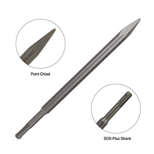 Sabre Tools SDS Plus 4-Piece Chisel Set, Thinset Scraping Bit 3” x 10” Thinset Scaling Chisel, Point Chisel, Flat Chisel, Wide Chisel - SDS Chisel Bits for Hammer Drills – Tile Removal - Image 3