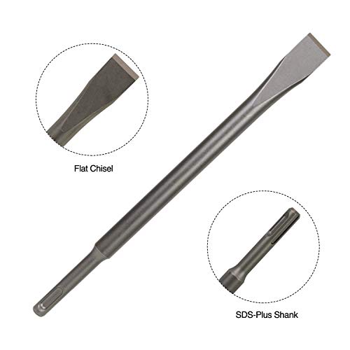 Sabre Tools SDS Plus 4-Piece Chisel Set, Thinset Scraping Bit 3” x 10” Thinset Scaling Chisel, Point Chisel, Flat Chisel, Wide Chisel - SDS Chisel Bits for Hammer Drills – Tile Removal - Image 4