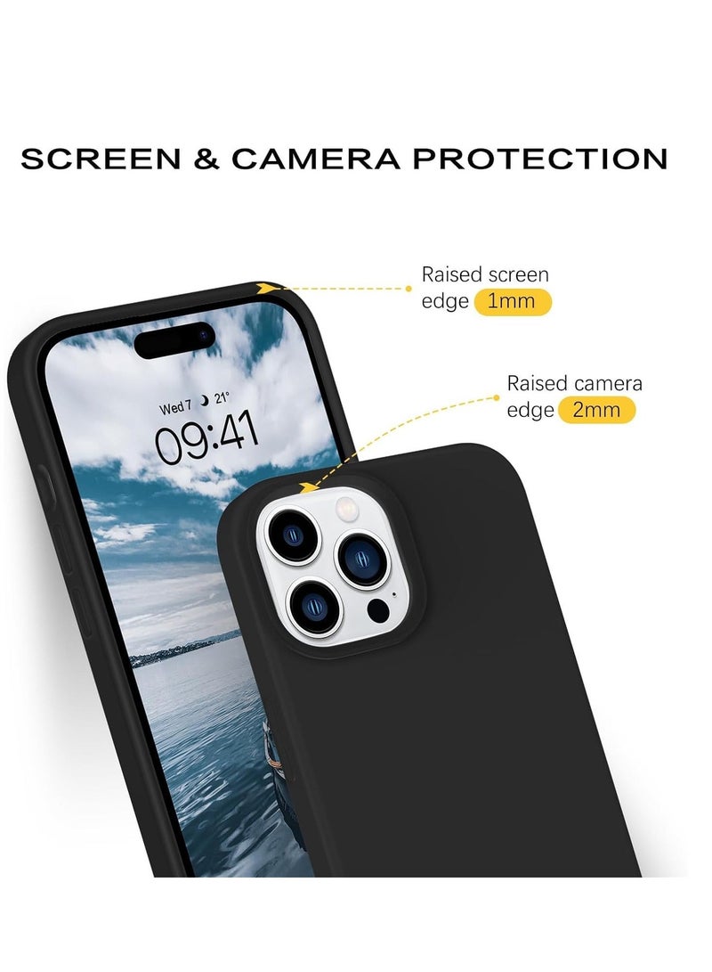 MUNTAQI Soft Silicone Rubber Bumper Microfiber Lining Hard Back iPhone 14 Pro Back Cover Shockproof Protective Case Cover, Anti-Scratch, Dustproof, Premium Quality, Slim-Fit - Image 2