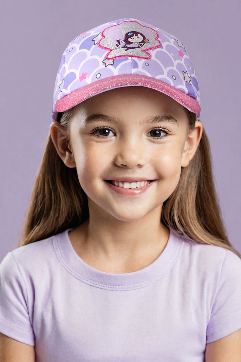 Milk & Moo Kids Cap for Ages 4-6, Cap for Girls, Mermaid Themed Baseball Cap, Vibrant Colorful Design, Adjustable Velcro Strap, Breathable Material, Sun Protection Design – Made in Turkey - Image 1