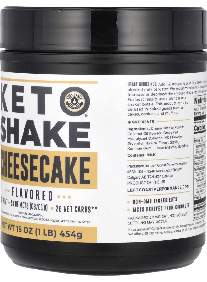 Left Coast Performance Keto Shake Cheesecake 16 oz (454 g) - Image 2
