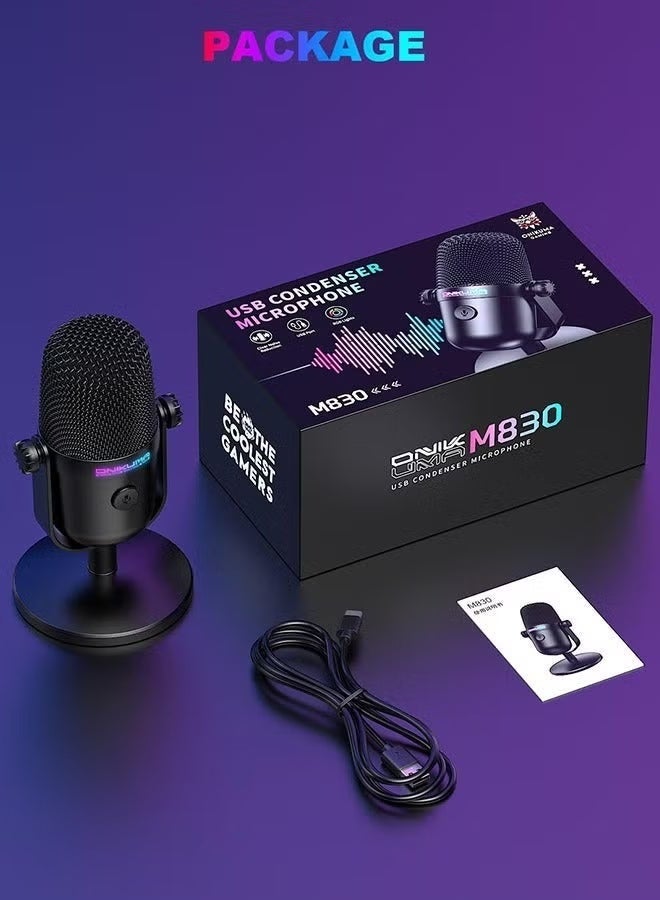ONIKUMA M830 USB Condenser Microphone – Professional Studio Quality Sound - Image 3