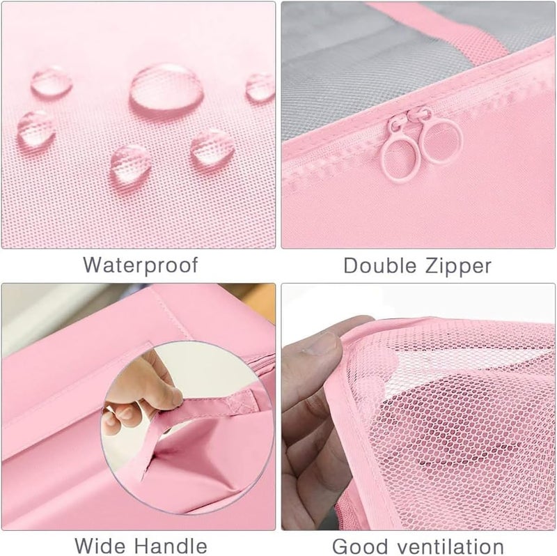 Oceanevo 9 Pcs Packing Cubes, Travel Luggage Organizer for Men and Women, Toiletry Bag, Packing Cubes for Travel With Tooth Brush Holder- Set of 9 - Pink - Image 4