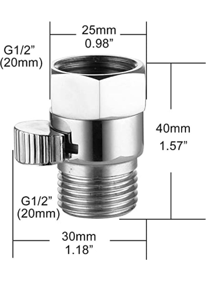 Bukela Shower On Off Valve, Brass Shower Head Hose Adapter, Faucet Diverter Compression Shut Off Valve 1/2, KES Shower Shut Off Valve - Image 4