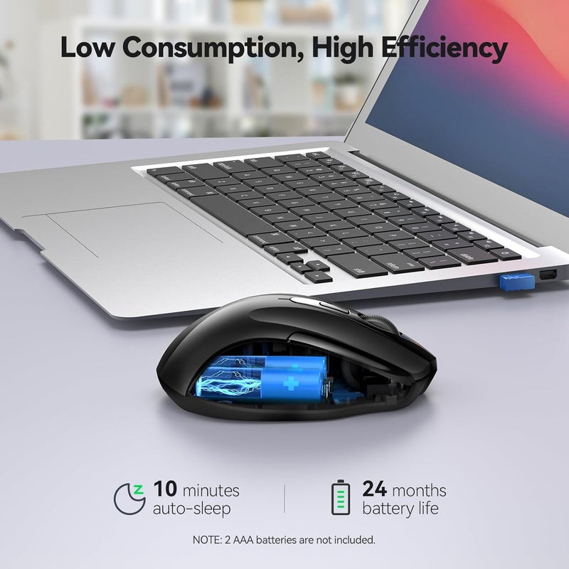 TECKNET Wireless Mouse for Laptop, Silent Mouse Quiet Click, Computer Mice Wireless, 6 Adjustable 4000 DPI Computer Mice - Image 3