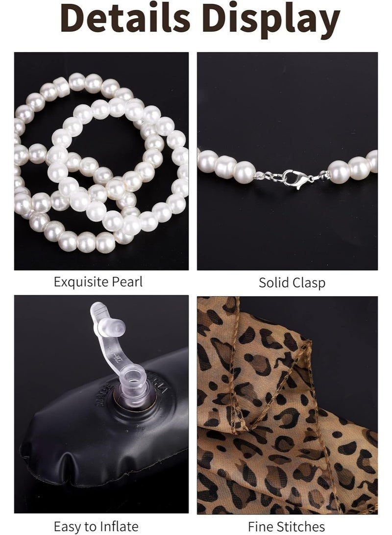 Bukela Old Lady Costume Set – Includes Grey Wig, Glasses with Chain, Walking Cane, Scarf & Pearl Necklace for Dress Up and Parties – 7 Pieces - Image 3