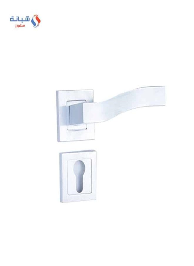 AHRAM Rosette Door handle Set Sicuro Q-URVA – Chrom Matt – FH2431R02CC201  - Image 1