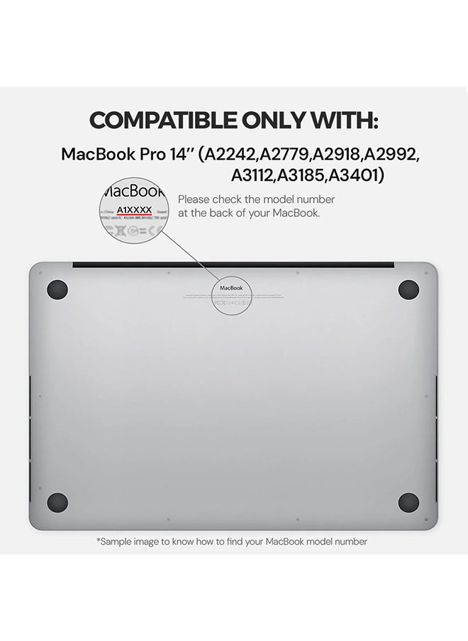 O Ozone Ultra-thin Super Crystal Case Compatible with MacBook Pro 14 (A2442,A2779,A2918,A2992,A3112,A3185,A3401)M4 Case+Keyboard Cover+Protector,Clear  - Image 5