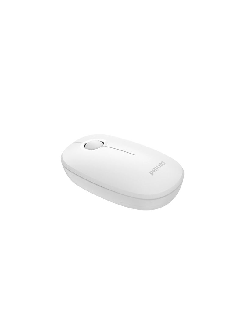 PHILIPS Wireless Mouse,2.4GHz Quiet Mouse with USB Receiver,Ergonomic Optical Computer Mice,1600 DPI,Portable and Durable Computer Mouse with 12-Months Battery Life for PC/Mac/Laptop – White White - Image 2