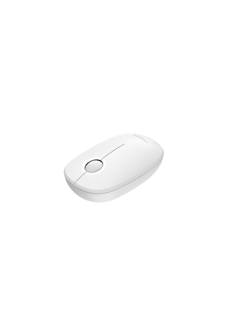 PHILIPS Wireless Mouse,2.4GHz Quiet Mouse with USB Receiver,Ergonomic Optical Computer Mice,1600 DPI,Portable and Durable Computer Mouse with 12-Months Battery Life for PC/Mac/Laptop – White White - Image 4