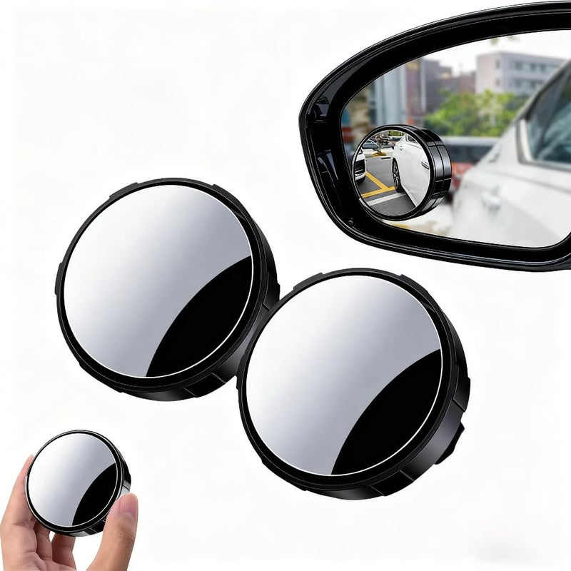 Vunpok Blind Spot Mirrors 2 Pack HD Glass Convex Blindspot Mirror with Vacuum Suction Cup Side Mirror Blindspot with Wide Angle Adjustable for Cars SUVs Trucks and Motorcycles - Image 1