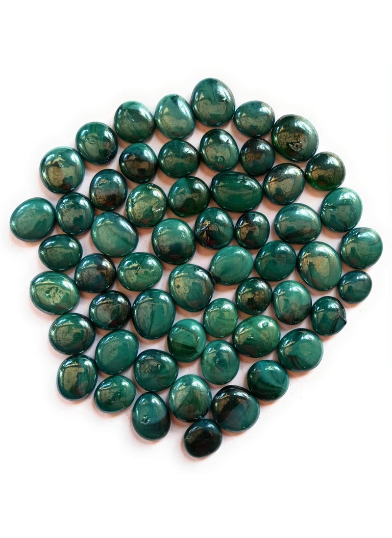 OhhSome Ohhsome Green Colour Round Shaped Glass Crystals Pebbles Gems for Decoration Making Crafts Or Aquarium Dcor 10Kg  - Image 1