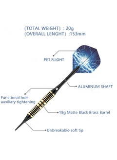 NIBEMINENT 3Pcs/Set Professional Aluminium Alloy Plastic Darts Shaft Tip Flights 20g with Box 14.5*4.8*2cm  - Image 2