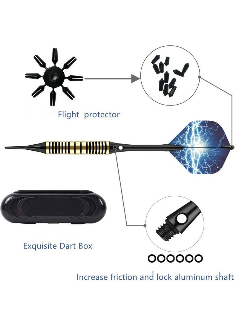 NIBEMINENT مجموعة 3 قطع من نصائح ريشة السهام المصنوعة من سبائك الألومنيوم والبلاستيك 20 جرام مع صندوق 14.5*4.8*2 سم - Image 4