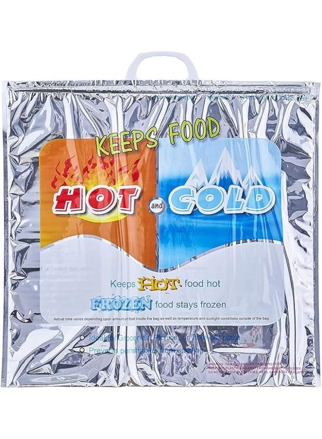 Large XXX insulated reusable food storage bag with heavy-duty reinforced construction for hot and frozen items, groceries, shopping, and lunches, measuring 51 x 49 cm - Image 1