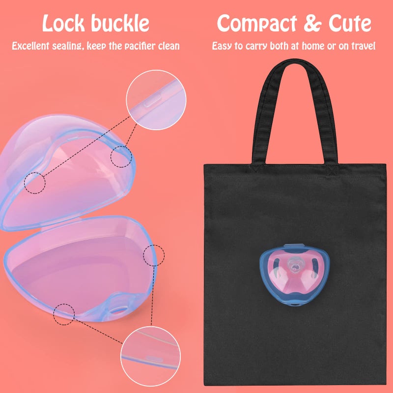 Accmor Pacifier Case, Pacifier Holder Case, Pacifier Container for Travel, BPA Free,Transparent Blue, 2 Pack - Image 5