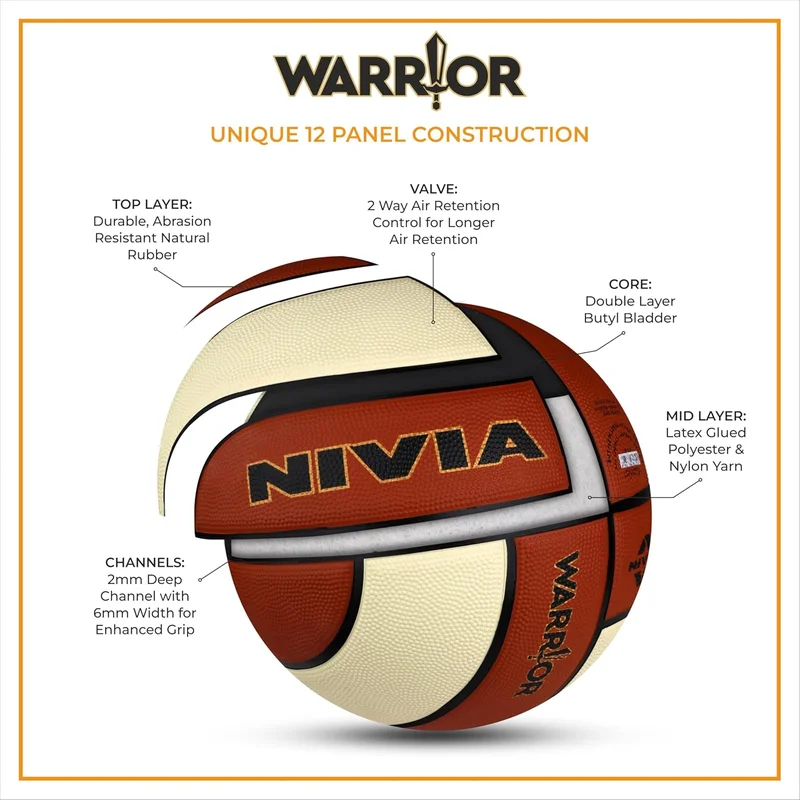 نيفيا Nivia Warrior Soft Rubberized Basketball Size 7