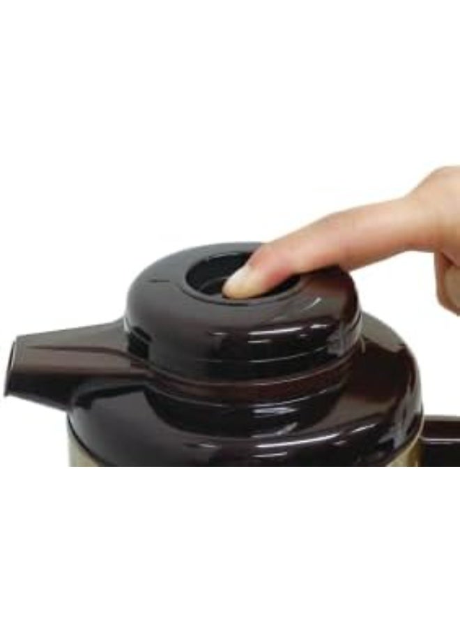 بيكوك ترمس بيكوك ستانلس ستيل سعة 1.3 لتر – صنع في اليابان، مزدوج الجدار لحفظ الحرارة والبرودة، محكم الإغلاق ومتين (أسود بخطوط ذهبية) - Image 2