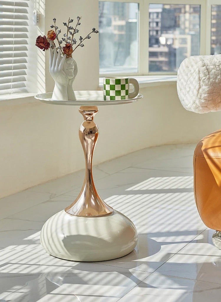 DubaiGallery Small Round Sofa Side Table Living Room Corner Table Modern Minimalist Metal Low Table Designer Coffee Tables - Image 3