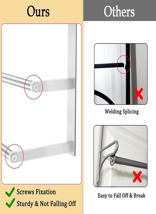 VOTZAAQ 24Inch Brushed Nickel Over The Door Towel Rack, VOTZAAQ Stainless Steel Over Door Towel Holder, Door Towel Hanger with 3 Tier Towel Bars, Over Door Towel Storage for Bathroom - Image 5