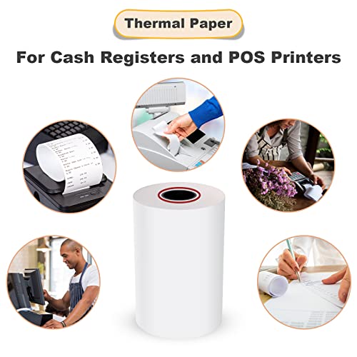MFLABEL® 50 Rolls Thermal Paper (2 1/4" x 85') - POS Receipt Rolls for Cash Register, Credit Card Terminal, Square Reader, Clover & More | High-Sensitivity 48g Thermal Paper, BPA-Free, Sharp Print - Image 3