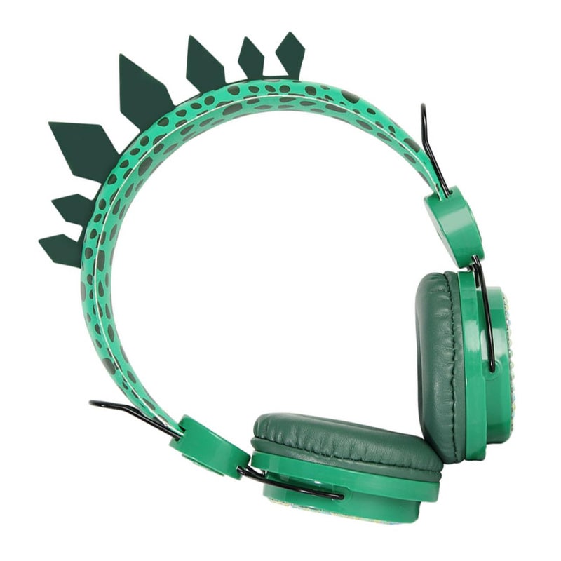 Dinosaur Rhinestone Headphones With Mic For Kids Soft Comfortable Earmuffs - Image 2