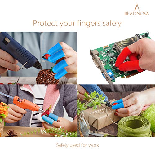 BEADNOVA Finger Cot Silicon Finger Gloves Protector for Electronic Repair Painting Jewelry Cleaning Crafting Industrial Apply (Pack of 6-3 Size, Blue & Red Color) - Image 4