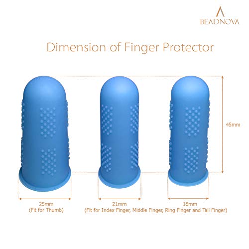 BEADNOVA Finger Cot Silicon Finger Gloves Protector for Electronic Repair Painting Jewelry Cleaning Crafting Industrial Apply (Pack of 6-3 Size, Blue & Red Color) - Image 2