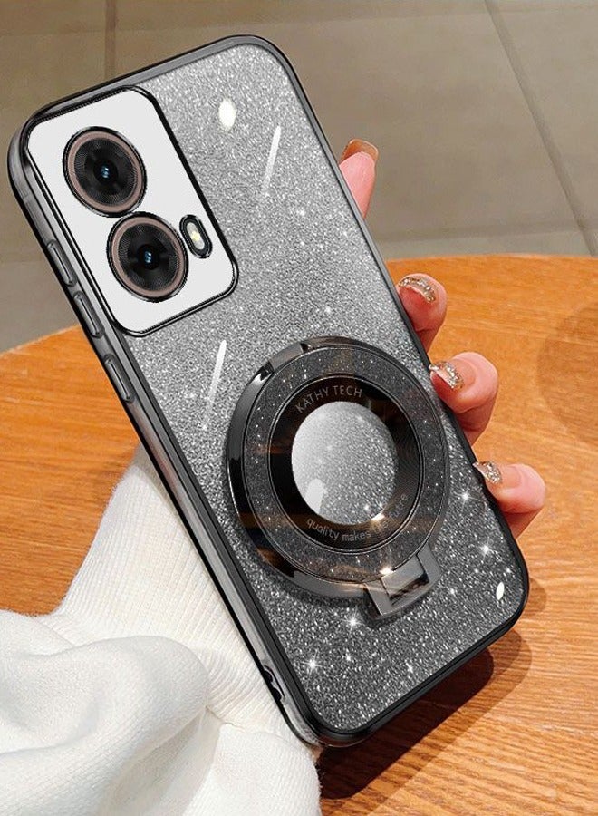 Shiny Electroplated Stand Case for Motorola Moto G85 5G
