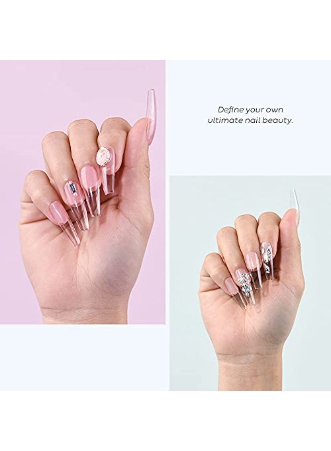 modelones Builder Nail Gel - 2Oz Clear Hard Gel For Nails, Nail Extension Gel Nail Kit Acrylic Gel Nail Strengthen Gel Nail Art Manicure Set With 100Pcs Nail Forms And Dual-Use Acrylic Nail Brush Professional Diy At Home - Image 4