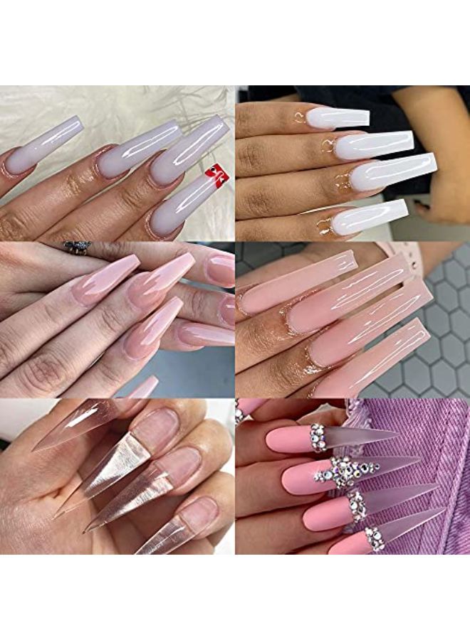 modelones Builder Nail Gel - 2Oz Clear Hard Gel For Nails, Nail Extension Gel Nail Kit Acrylic Gel Nail Strengthen Gel Nail Art Manicure Set With 100Pcs Nail Forms And Dual-Use Acrylic Nail Brush Professional Diy At Home - Image 2