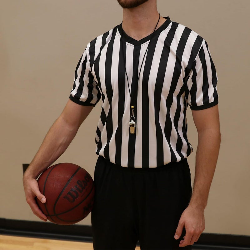 Murray Sporting Goods Men's V-Neck Referee Shirt | Men’s Official Short Sleeve Pro-Style V-Neck Officiating Halloween Costume - Image 4