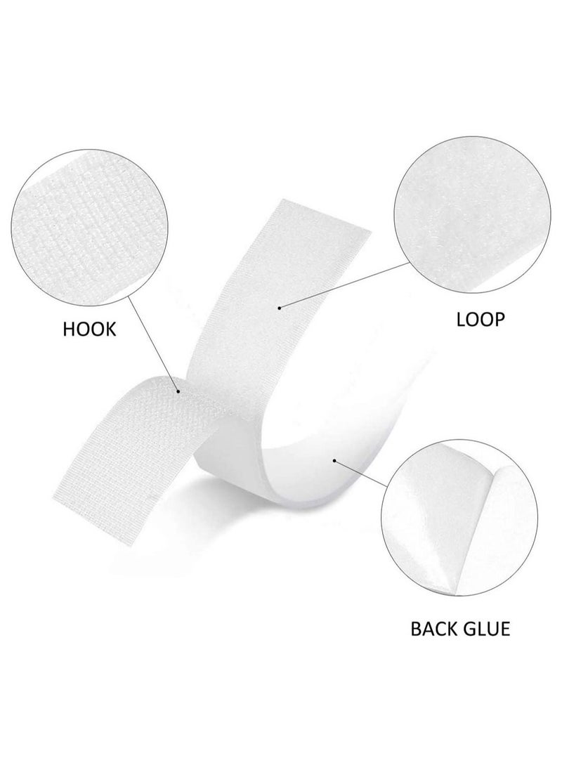 SYOSI - Hook and Loop Tape Velcro Adhesive Strip Self Sticky Back Fastening Heavy Duty Reusable Double Sided 6M * 2CM - Image 1