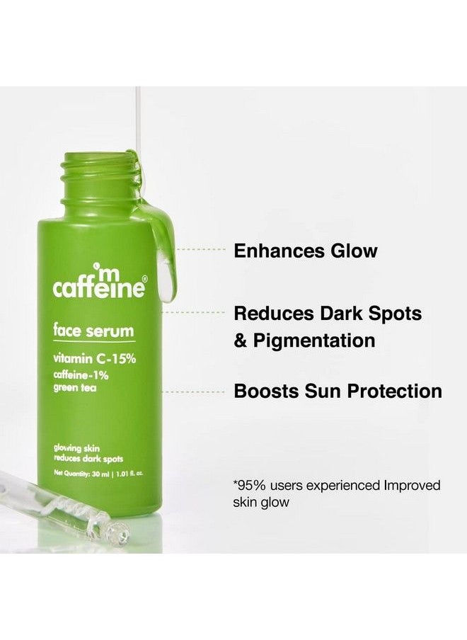 MCaffeine - Green Tea & Vitamin C Daily Face Glow Duo With Face Wash And Face Serum ; Cleanses Reduces Dark Spots & Pigmentation ; 2 Step Daily Routine For Women & Men ; 130Ml - Image 1