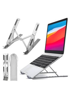 6 Angles Adjustable Aluminum Ergonomic Foldable Portable Laptop Desktop Riser Stand Holder Compatible with All Notebooks Grey
