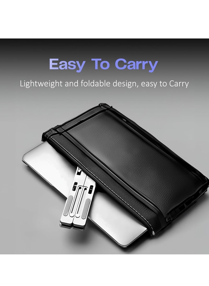 Tygot - 6 Angles Adjustable Aluminum Ergonomic Foldable Portable Laptop Desktop Riser Stand Holder Compatible with All Notebooks Grey - Image 1