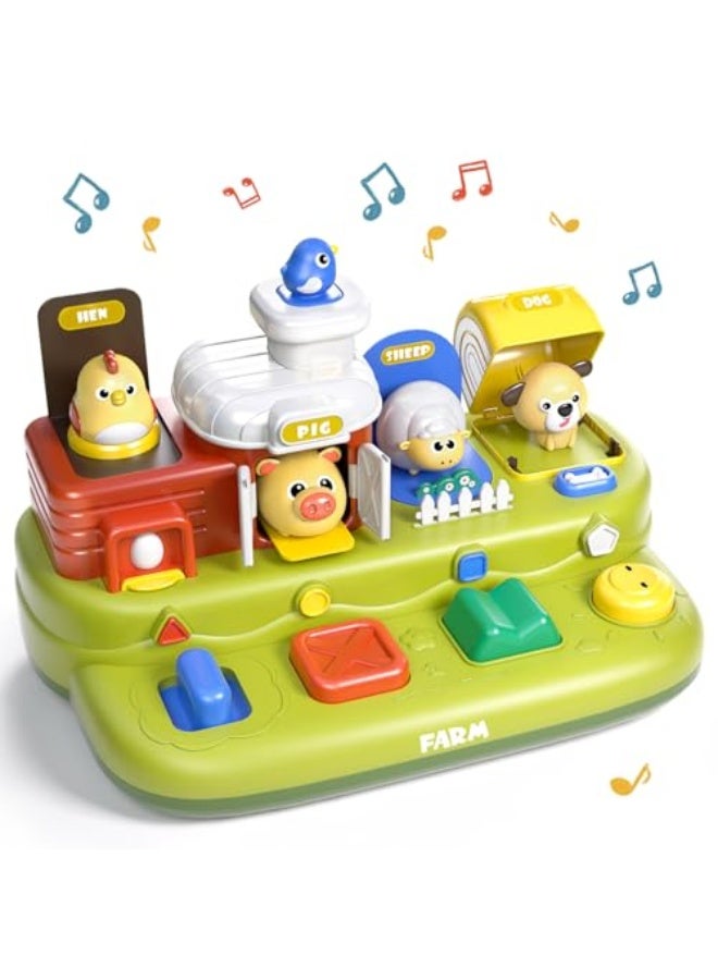 Pop Farm Animal Toys,  Cause and Effect Toys for 1 Year Old Boy Girl, Early Learning Toys with Music,  Toys Gifts for Infant Baby Toddler 18 Months - Image 1