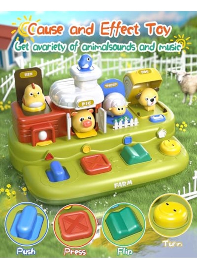 Pop Farm Animal Toys,  Cause and Effect Toys for 1 Year Old Boy Girl, Early Learning Toys with Music,  Toys Gifts for Infant Baby Toddler 18 Months - Image 3