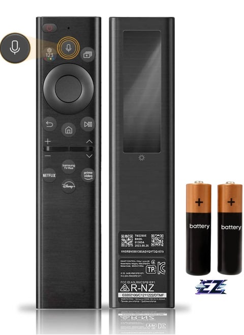 Solar Powered Voice Remote Control Compatible with Samsung TV Frame with Rechargeable Solar Cell, Compatible with Samsung 2021-2022 Neo LED Smart 4K UHD TV (BN59-01385A) with battery